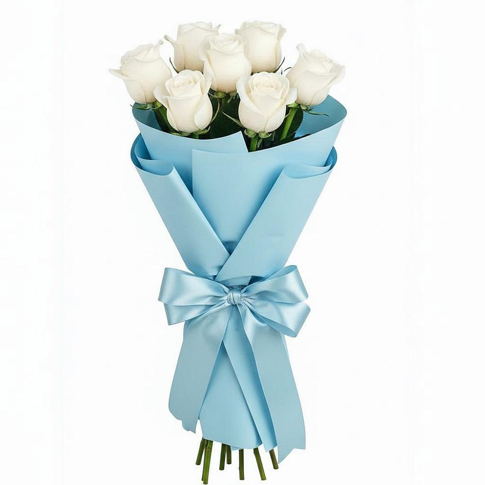 7 Белых роз Проуд в Кузьмоловском Букет 7 белых роз Проуд в Кузьмоловском