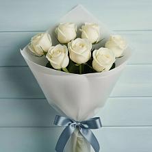 7 Белых роз Эдлесс Лав в Кузьмоловском Букет 7 Белых роз Эдлесс Лав в Кузьмоловском