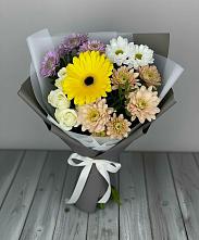 Букет цветов из:  Розы, Герберы и Хризантемы #REPLACE_PRED# Кузьмоловском
