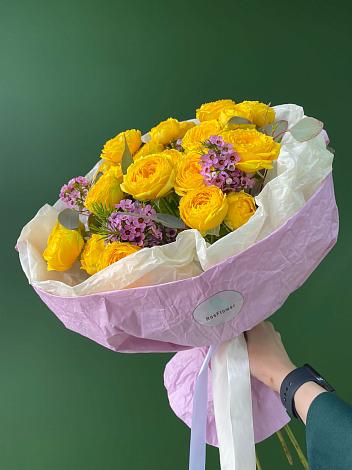 Букет Кустовые желтые розы в Кузьмоловском