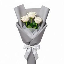Букет 3 белые розы #REPLACE_PRED# Кузьмоловском