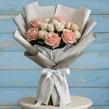 Букет Нежное облако в Кузьмоловском Букет цветов из: Розы в Кузьмоловском