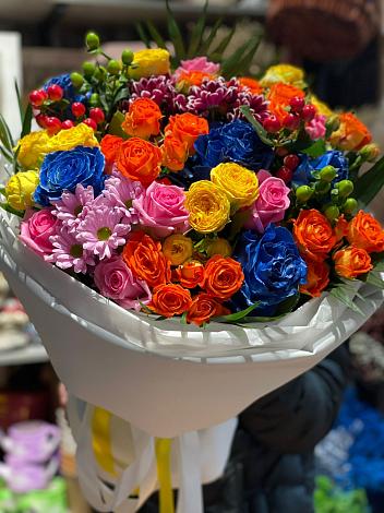 Букет цветов из: Розы и Хризантемы в Кузьмоловском