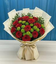 Букет цветов из:  Розы и Хризантемы #REPLACE_PRED# Кузьмоловском