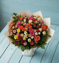 Букет Микс из разноцветных кустовых роз #REPLACE_PRED# Кузьмоловском