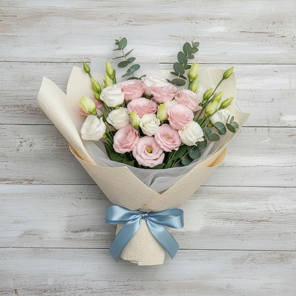 Букет шампанское в Кузьмоловском Букет цветов из: Лизиантусы в Кузьмоловском